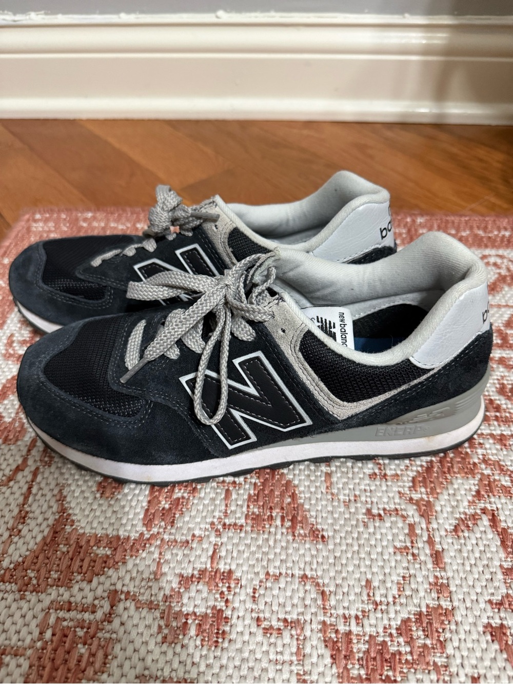 New Balance Grey & Black 574 Classic Sneakers